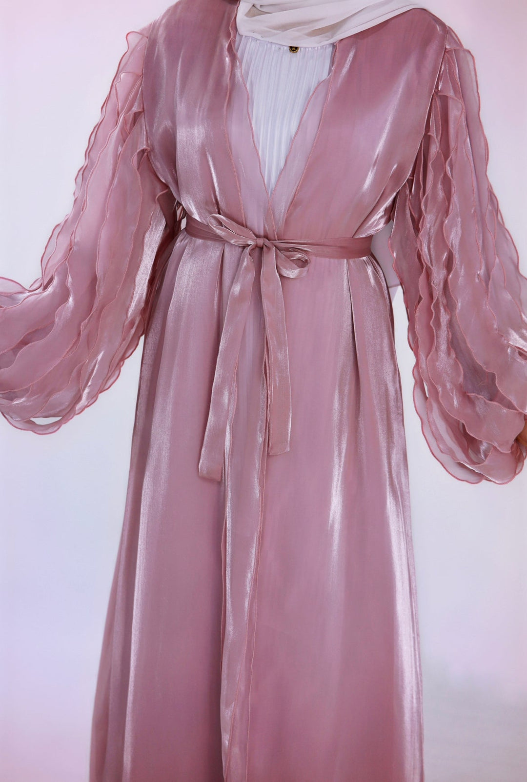 Get trendy with Bella 2-Piece Abaya Set - Pink (As Is) - Dresses available at Voilee NY. Grab yours for $64.90 today!