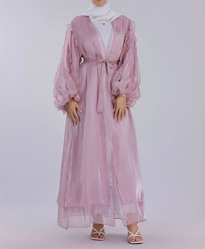 Get trendy with Bella 2-Piece Abaya Set - Pink (As Is) - Dresses available at Voilee NY. Grab yours for $64.90 today!