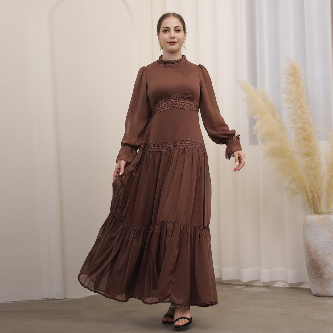 Dalila Maxi Dress - Brown Dresses from Voilee NY