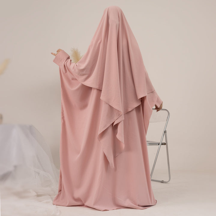 Get trendy with Amira Abaya Set - Pink Coral - Dresses available at Voilee NY. Grab yours for $39.99 today!