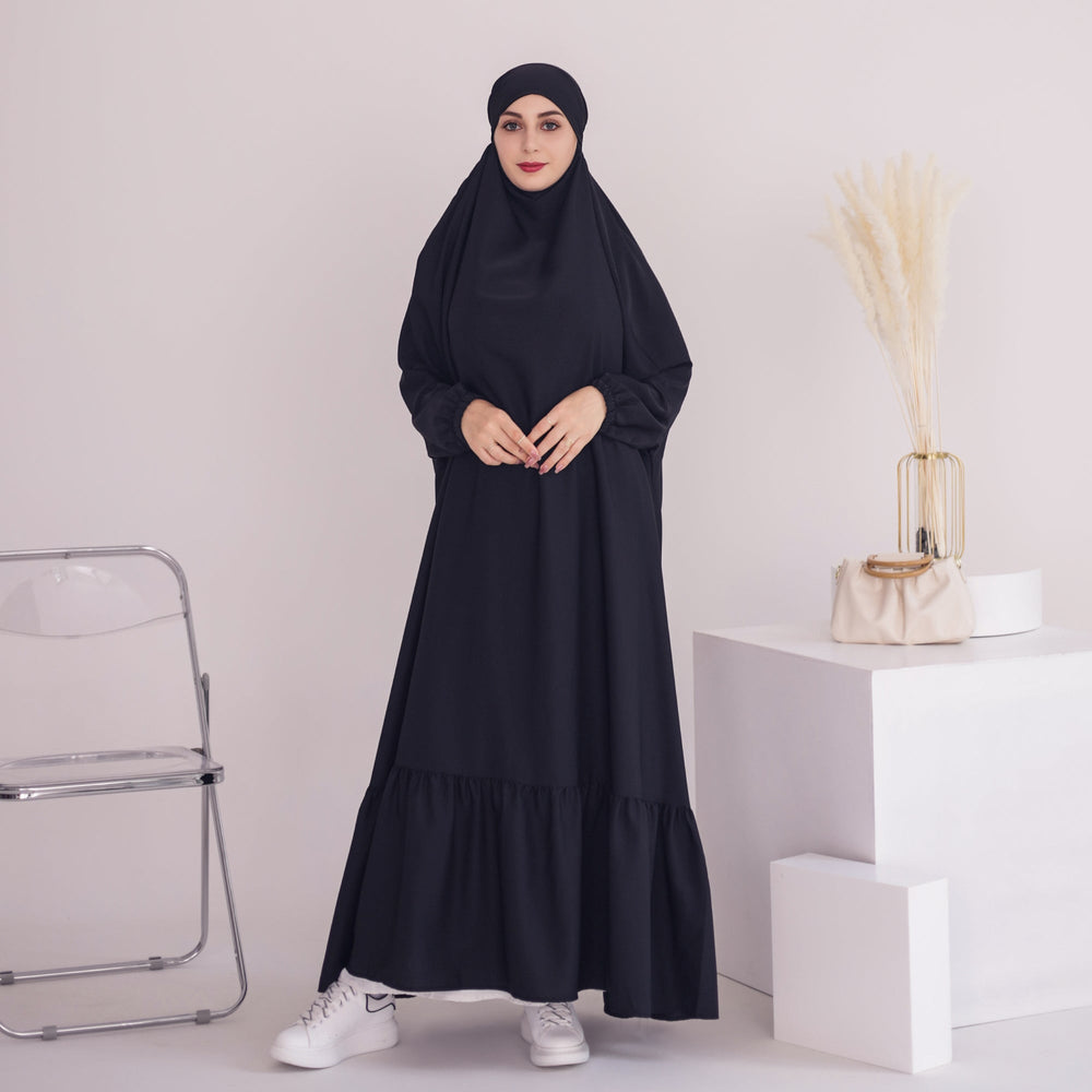 Get trendy with Anissa Jilbab - Black - Dresses available at Voilee NY. Grab yours for $74.90 today!