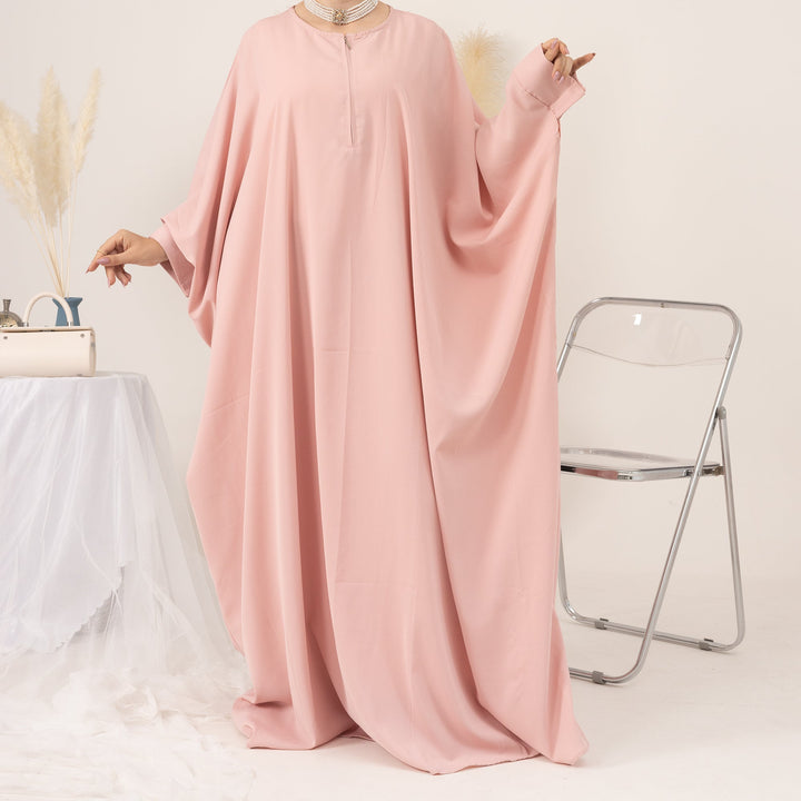 Get trendy with Amira Abaya Set - Pink Coral - Dresses available at Voilee NY. Grab yours for $74.90 today!