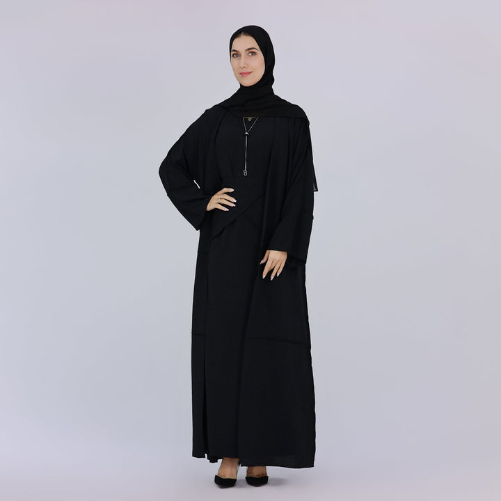 Get trendy with Aliya 3-piece Set Abaya - Black - Dresses available at Voilee NY. Grab yours for $84.90 today!