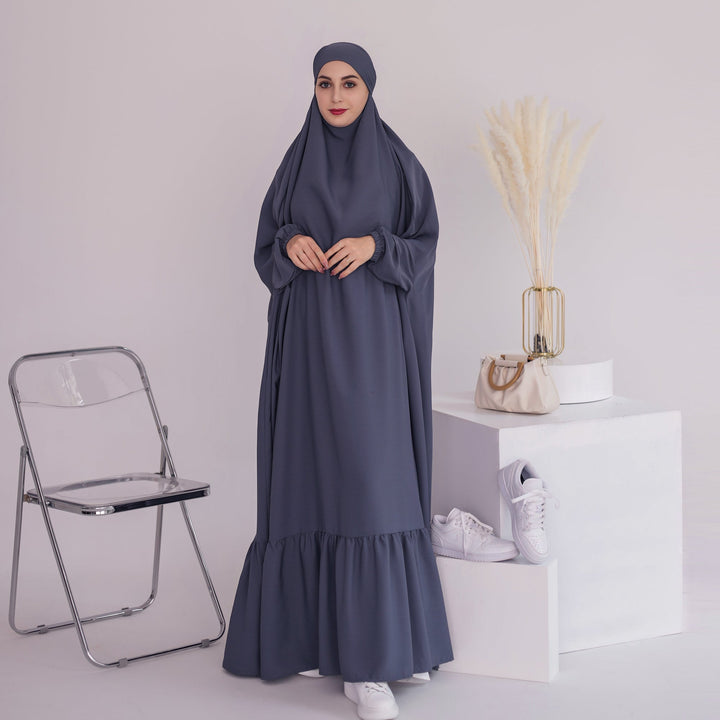 Get trendy with Anissa Jilbab - Gray - Dresses available at Voilee NY. Grab yours for $74.90 today!