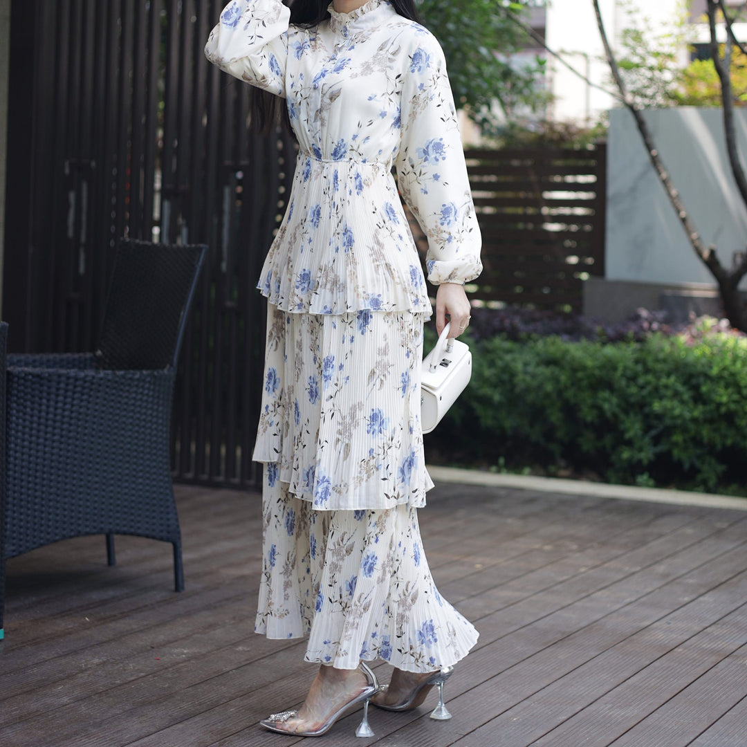 Get trendy with Fleur Maxi Dress - Ivory bleue - Dresses available at Voilee NY. Grab yours for $69.99 today!
