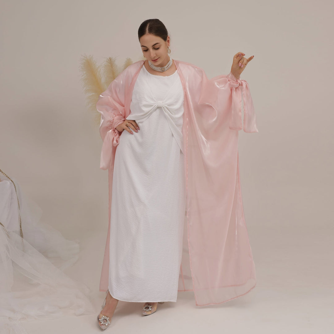 Najm Abaya Set - Pink Coral Dresses from Voilee NY
