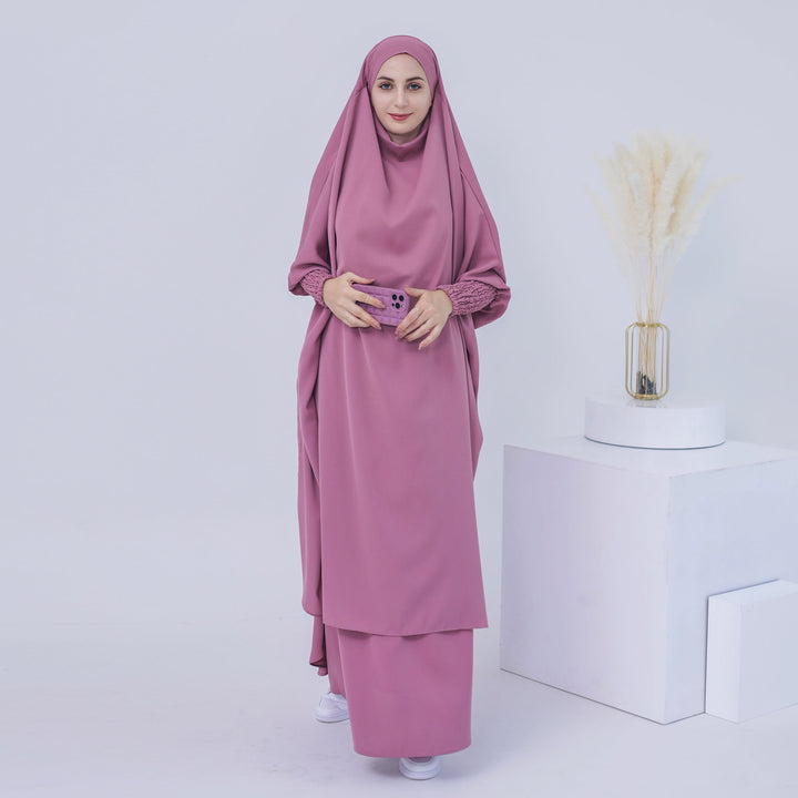 Get trendy with Haya Jilbab Set - Dust - Skirts available at Voilee NY. Grab yours for $74.90 today!