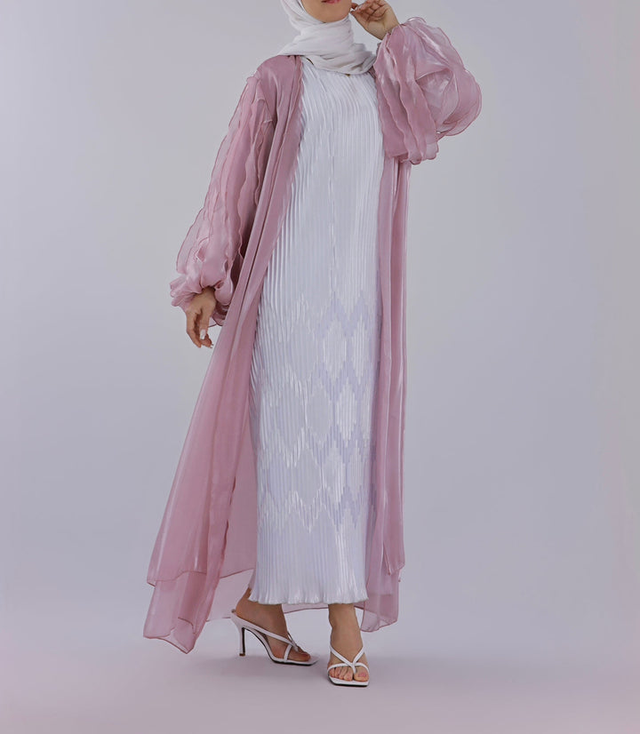 Get trendy with Bella 2-Piece Abaya Set - Pink (As Is) - Dresses available at Voilee NY. Grab yours for $64.90 today!