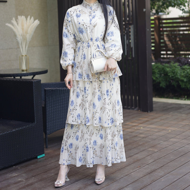 Get trendy with Fleur Maxi Dress - Ivory bleue - Dresses available at Voilee NY. Grab yours for $69.99 today!