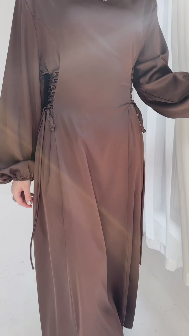 Sandra Long Sleeve Maxi Dress - Brown