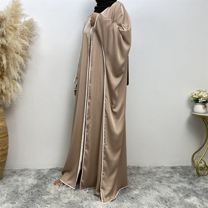 Get trendy with Bisht 2-piece Abaya Set - Beige - Dresses available at Voilee NY. Grab yours for $49.90 today!