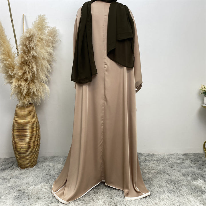 Get trendy with Bisht 2-piece Abaya Set - Beige - Dresses available at Voilee NY. Grab yours for $49.90 today!