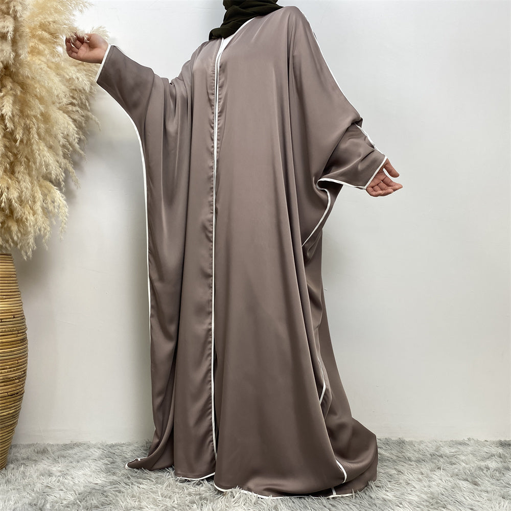 Get trendy with Bisht 2-piece Abaya Set - Taupe - Dresses available at Voilee NY. Grab yours for $49.90 today!