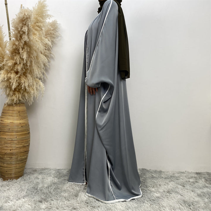 Get trendy with Bisht 2-piece Abaya Set - Slate - Dresses available at Voilee NY. Grab yours for $49.90 today!