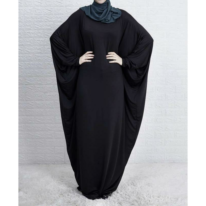 Get trendy with Jersey Butterfly Abaya - Black -  available at Voilee NY. Grab yours for $39.99 today!