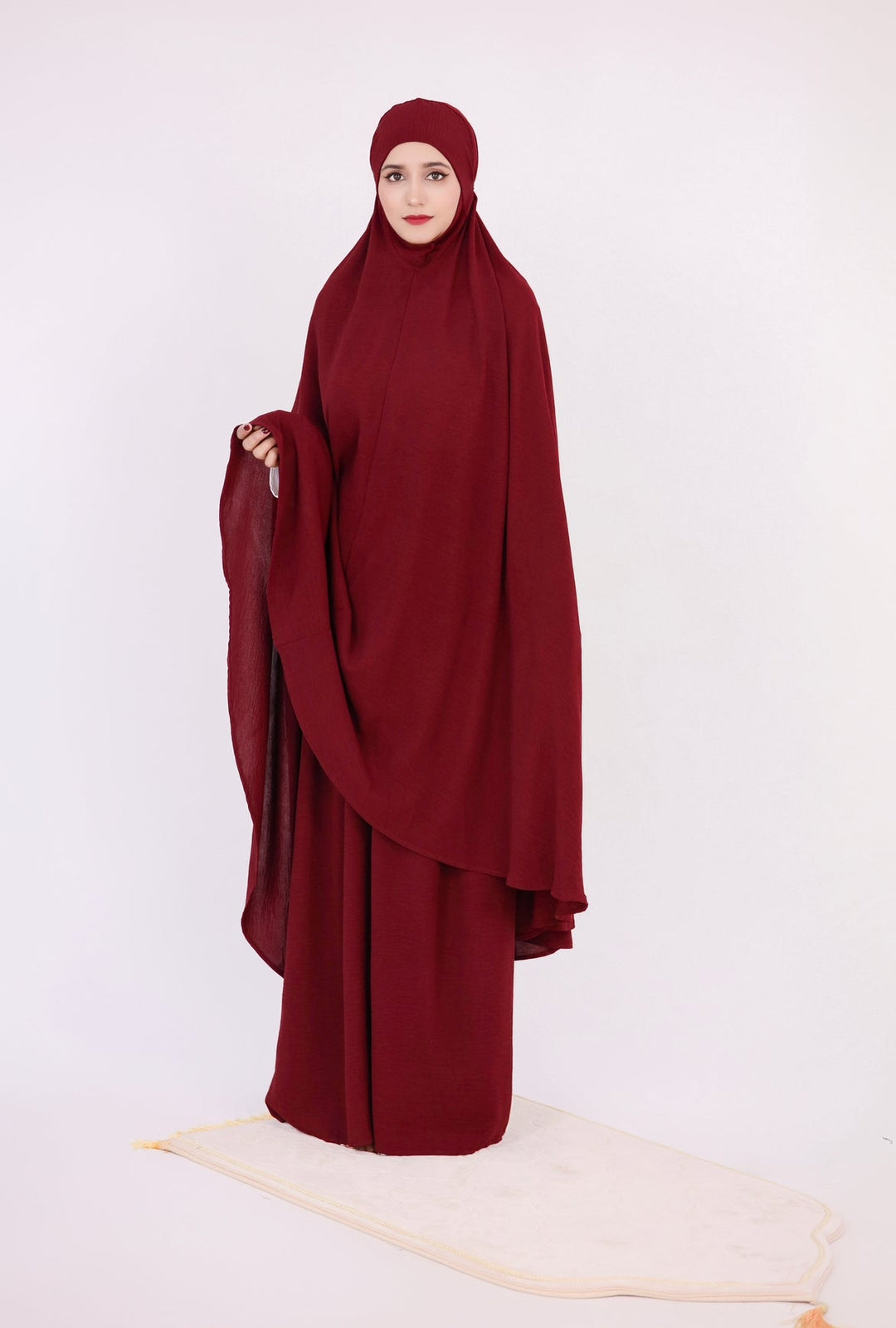 Get trendy with Textured Prayer Set - Wine - Skirts available at Voilee NY. Grab yours for $55 today!