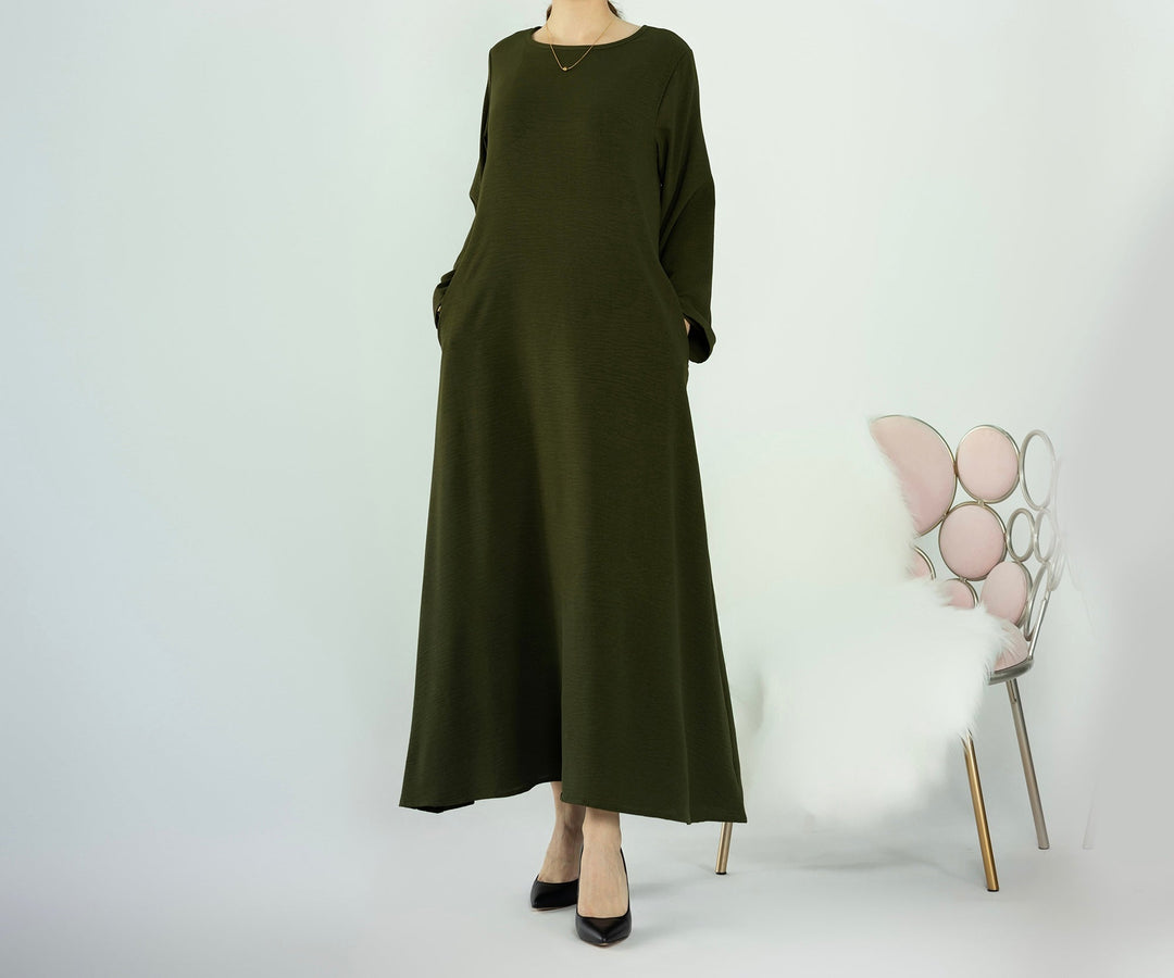 Get trendy with Layali 2-Piece Abaya Set - Forest -  available at Voilee NY. Grab yours for $110 today!