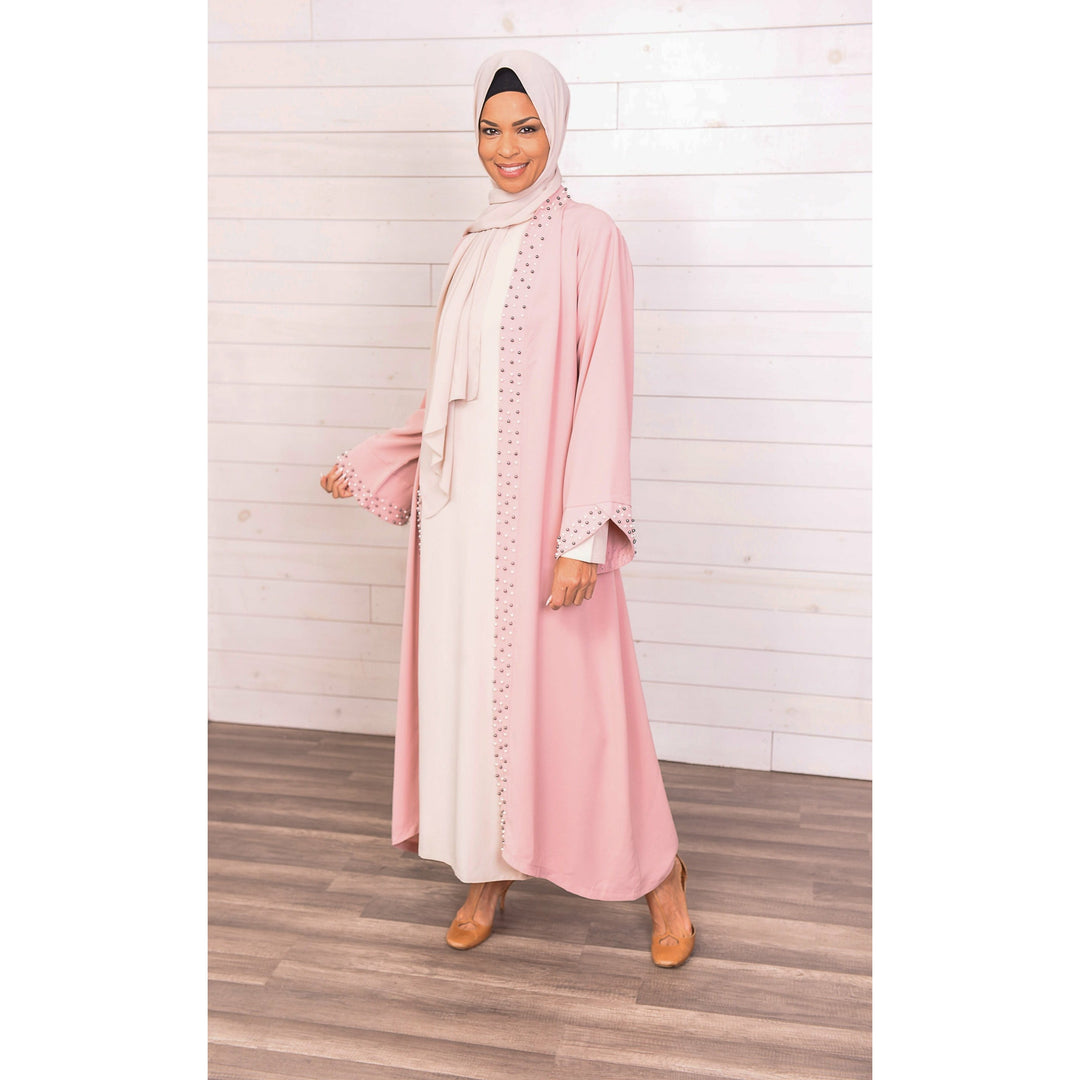 Get trendy with Miyuki Abaya - Pink -  available at Voilee NY. Grab yours for $39.90 today!