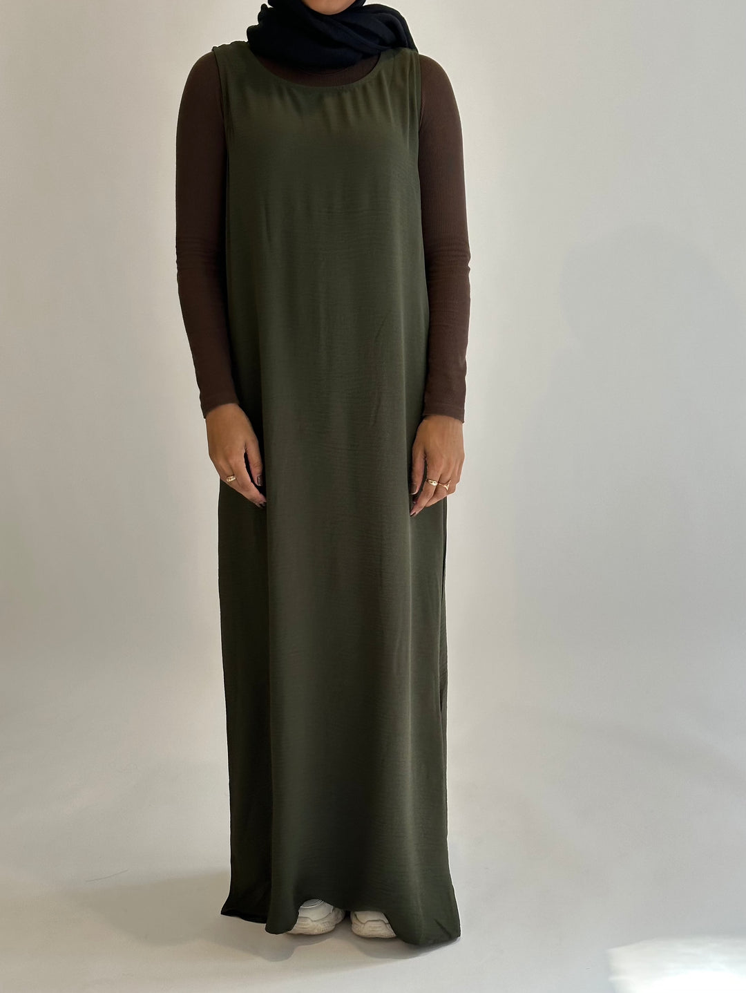 Get trendy with Mariya 2-piece Jilbab - Olive -  available at Voilee NY. Grab yours for $19.99 today!