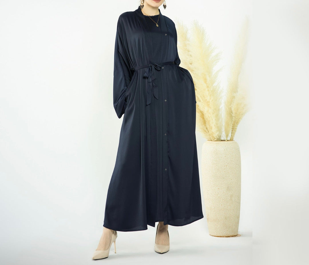 Get trendy with Raïssa 2-Piece Abaya Set - Midnight Blue -  available at Voilee NY. Grab yours for $110 today!