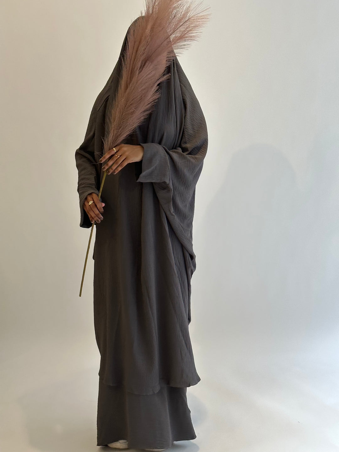 Get trendy with Mariya 2-piece Jilbab - Gray -  available at Voilee NY. Grab yours for $19.99 today!