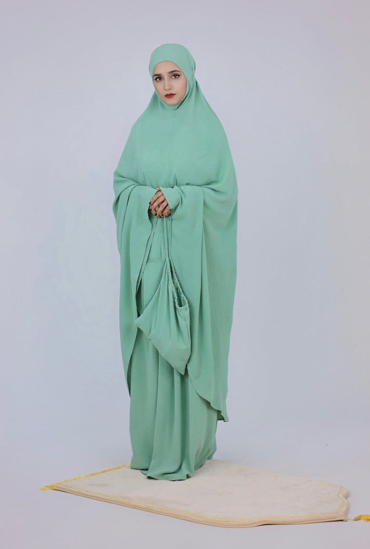 Get trendy with Textured Prayer Set - Mint - Skirts available at Voilee NY. Grab yours for $55 today!