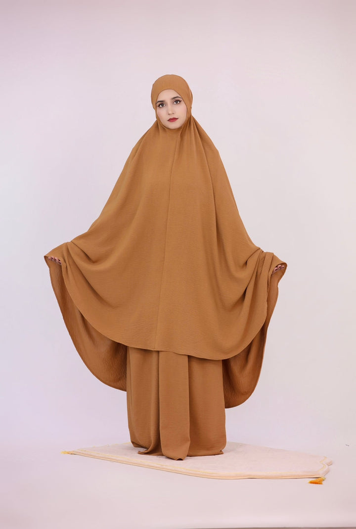 Get trendy with Textured Prayer Set - Camel - Skirts available at Voilee NY. Grab yours for $55 today!