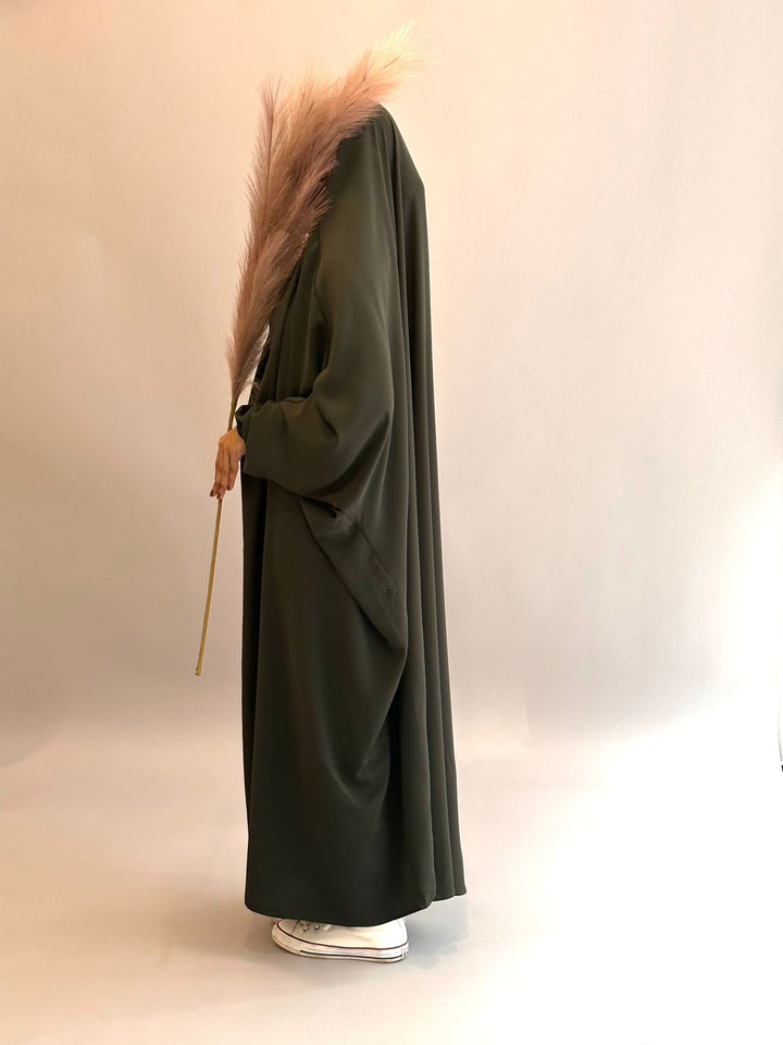 Get trendy with Sarah Niqab Jilbab - Olive Green -  available at Voilee NY. Grab yours for $17.99 today!