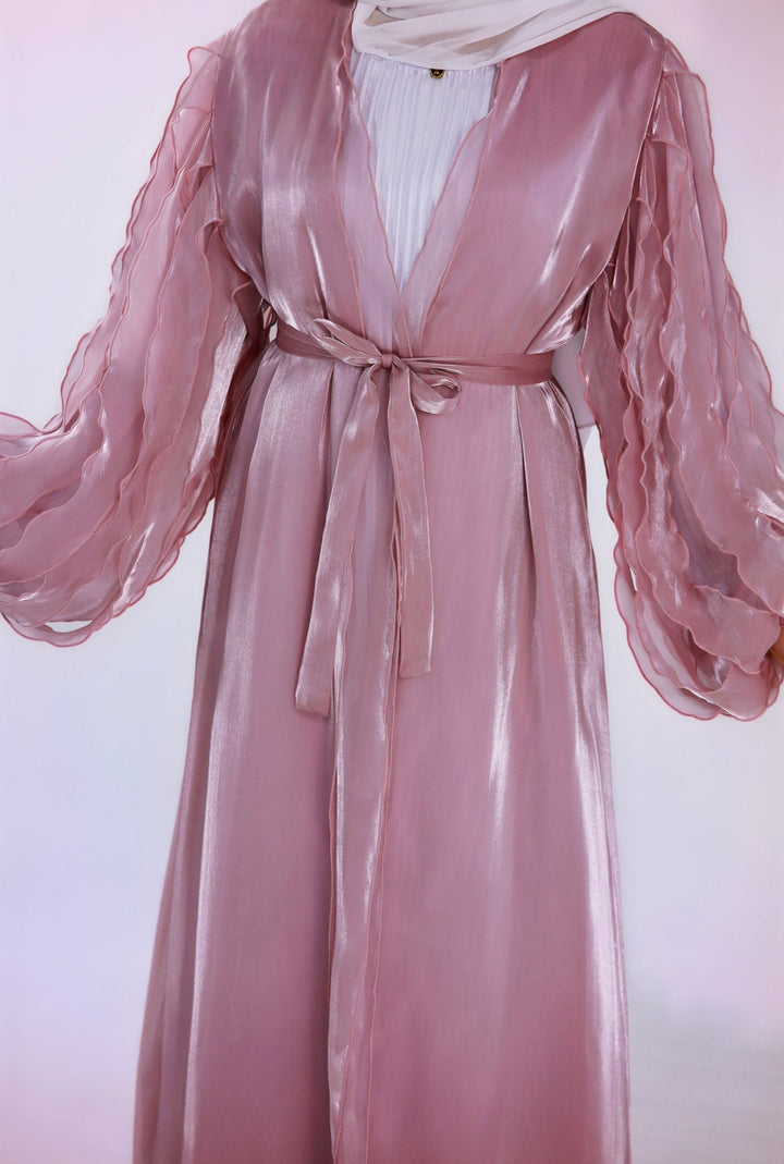 Get trendy with Bella 2-Piece Abaya Set - Pink - Dresses available at Voilee NY. Grab yours for $120 today!