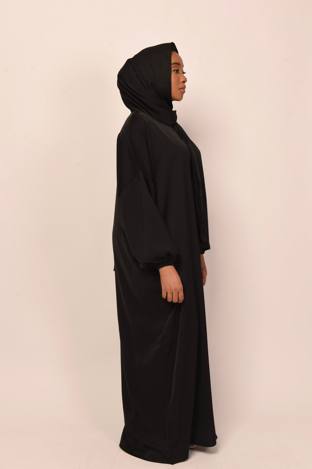 Get trendy with Salima Abaya With Hijab - Black -  available at Voilee NY. Grab yours for $42.90 today!