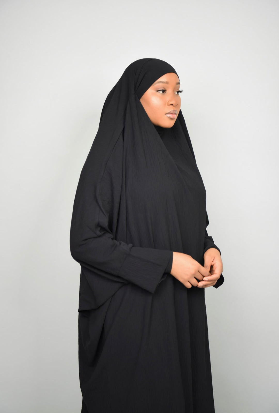 Get trendy with Mariya 2-piece Jilbab - Black -  available at Voilee NY. Grab yours for $34.99 today!