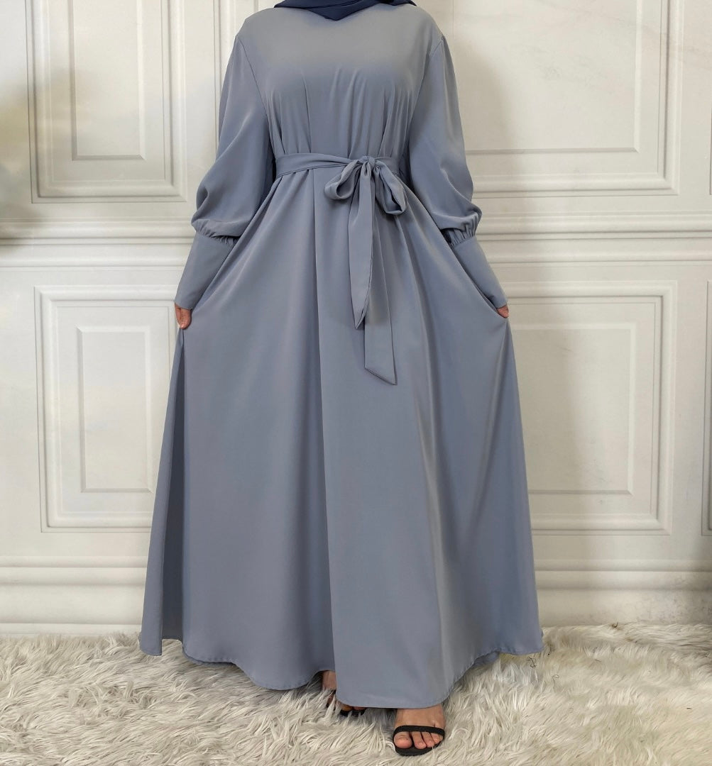 Get trendy with Jamila Abaya - Mint -  available at Voilee NY. Grab yours for $49.99 today!