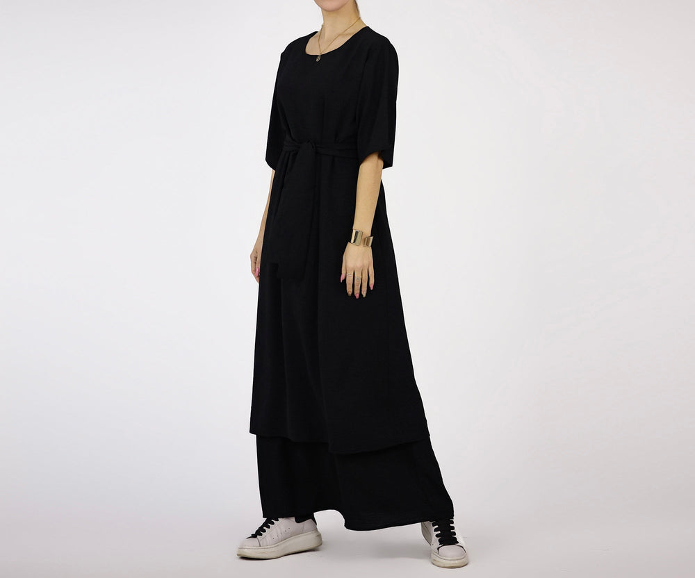 Get trendy with Cindi 3-Piece Abaya Set - Black -  available at Voilee NY. Grab yours for $84.90 today!
